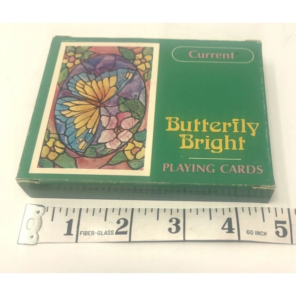 Current Inc. Playing Cards Butterfly Bright Stained Glass Style Vintage 1980
